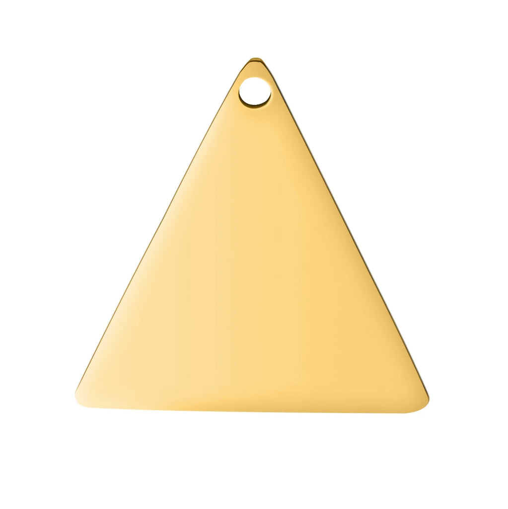 20pcs 304 Stainless Steel Triangle Pendant 1.5mm for Jewelry Making