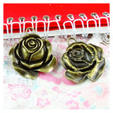 20pcs/lot 36*31MM flower charm Antique bronze plated rose flower charms