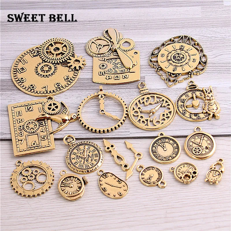 20pcs Steampunk Clock Charms for Jewelry Making Diy Vintage Metal