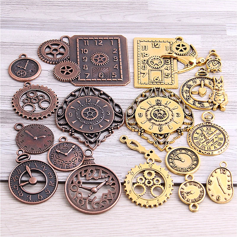 20pcs Steampunk Clock Charms for Jewelry Making Diy Vintage Metal