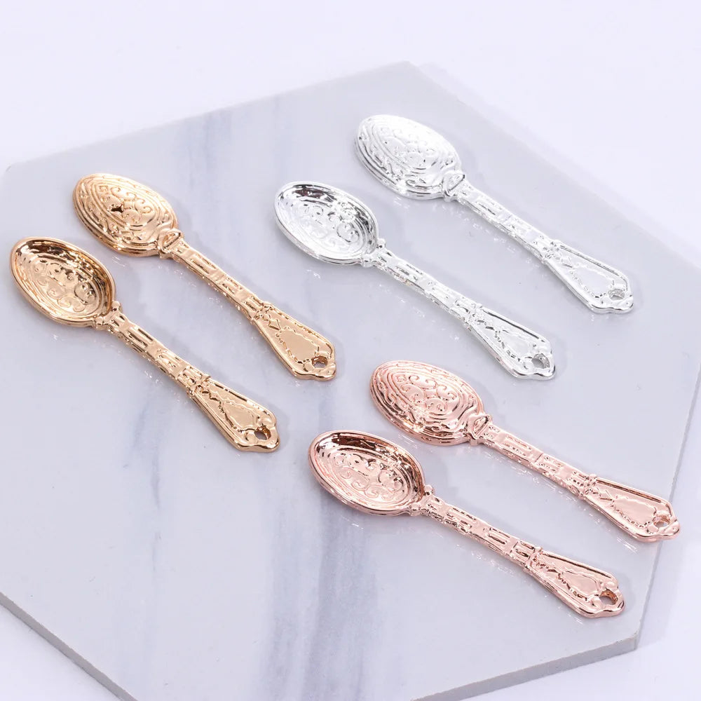 20pcs 42MM Antique Silver Clock Soup Spoon Charms Pendant DIY Jewelry Making