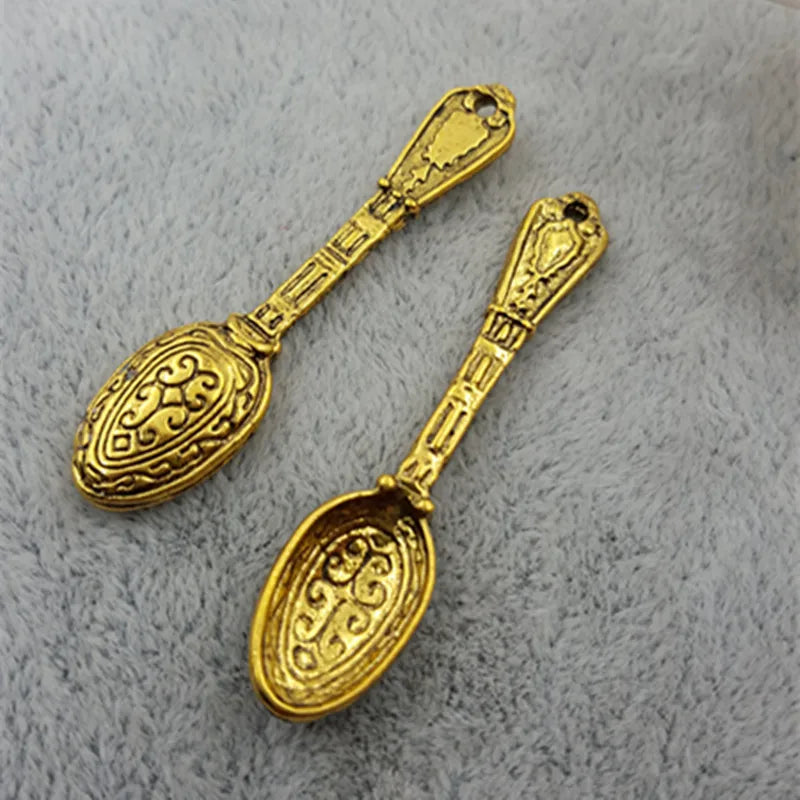 20pcs 42MM Antique Silver Clock Soup Spoon Charms Pendant DIY Jewelry Making