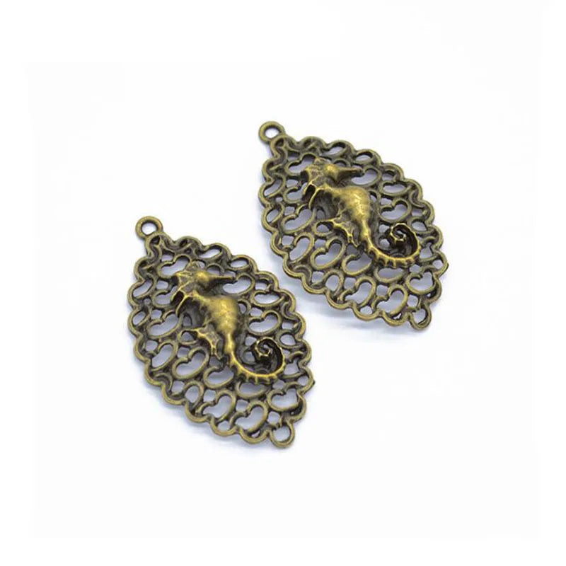 20pcs Antique Silver Plated Sea-horse Charms Pendant