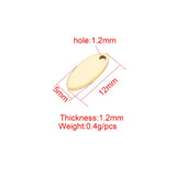20pcs 5*12mm Mirror Polish Stainless Steel Oval Blank Charms Pendant