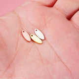 20pcs 5*12mm Mirror Polish Stainless Steel Oval Blank Charms Pendant