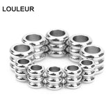 20pcs 6 8mm Stainless Steel Tube Slider Bead Stripe Loose Spacer Beads
