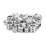 20pcs 6 8mm Stainless Steel Tube Slider Bead Stripe Loose Spacer Beads