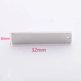 20pcs 7/8*32mm Stainless Steel Blank Charms for DIY Keychain Pendant