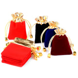 20pcs Vintage Velvet Wine Red Gift Bags 7x9cm Drawstring Jewelry Packaging
