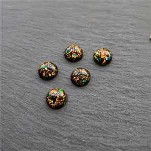 20pcs Resin Cabochons Flatback Foil Plastic Beads for DIY Jewelry Making