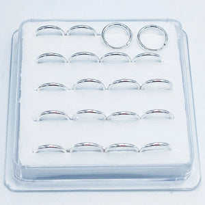 20pcs 8mm Rhodium 925 Silver Hoop Earrings Tragus Piercing Jewelry