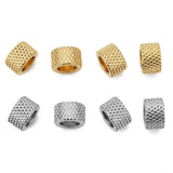 20pcs 8mm Stainless Steel Textured Spacer Beads 5mm Hole for DIY Bracelet