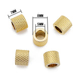 20pcs 8mm Stainless Steel Textured Spacer Beads 5mm Hole for DIY Bracelet