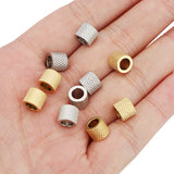 20pcs 8mm Stainless Steel Textured Spacer Beads 5mm Hole for DIY Bracelet