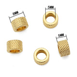 20pcs 8mm Stainless Steel Textured Spacer Beads 5mm Hole for DIY Bracelet