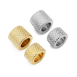 20pcs 8mm Stainless Steel Textured Spacer Beads 5mm Hole for DIY Bracelet