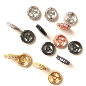 20pcs 9.6mm Zirconia Wheel Spacers for Jewelry Making