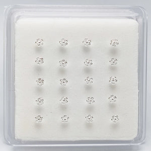 925 Sterling Silver Rose Flower Nose Pin Rings Studs