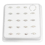 20pcs 925 Sterling Silver Nose Ring 22G Leaf Shape Nose Hoop Piercing Jewelry
