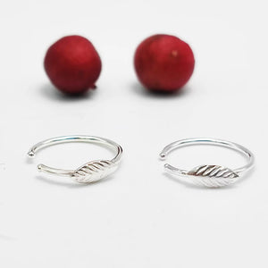 20pcs 925 Sterling Silver Nose Ring 22G Leaf Shape Nose Hoop Piercing Jewelry