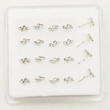 20pcs 925 Silver Nose Stud Clear Crystal Ball Nariz Piercing Body Jewelry