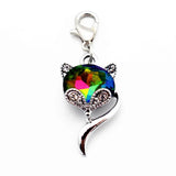 20pcs Alloy Crystal Cat Dangle Charms Pendant for Bracelet Necklace