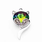 20pcs Alloy Crystal Cat Dangle Charms Pendant for Bracelet Necklace