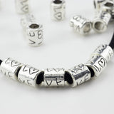 20pcs Antique Silver Love Charm Beads for Jewelry - Big Hole Beads