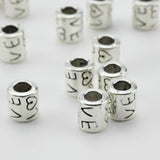20pcs Antique Silver Love Charm Beads for Jewelry - Big Hole Beads