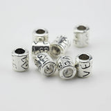 20pcs Antique Silver Love Charm Beads for Jewelry - Big Hole Beads