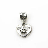 20pcs/lot Heart Dangle Charms European Beads DIY Jewelry
