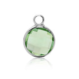 20pcs Birthstone Charms 8mm DIY Jewelry Making Silver Plated