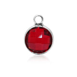 20pcs Birthstone Charms 8mm DIY Jewelry Making Silver Plated