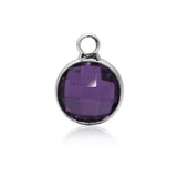 20pcs Birthstone Charms 8mm DIY Jewelry Making Silver Plated