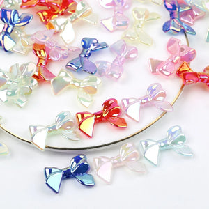 20pcs Bowknot Shape Acrylic Beads Jewelry Making DIY Phone Chain Accessories
