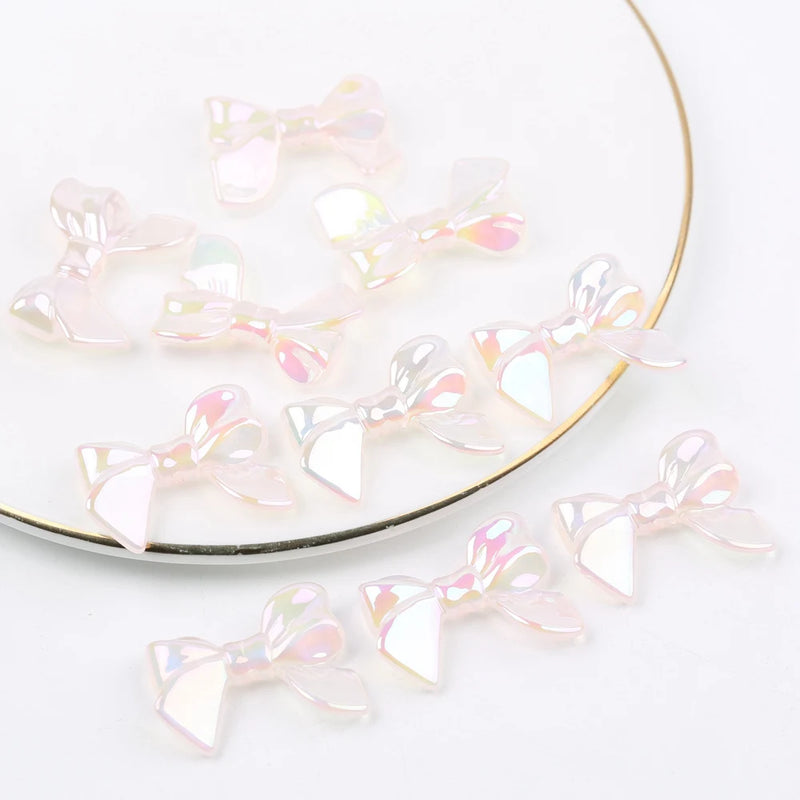 20pcs Bowknot Shape Acrylic Beads Jewelry Making DIY Phone Chain Accessories