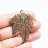 Brass Maple Leaf Pendant 50x40MM for Necklace Jewelry Making