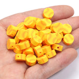 20pcs Baseball Clay Spacer Beads Yellow Polymer Clay Beads For DIY Jewelry