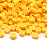 20pcs Baseball Clay Spacer Beads Yellow Polymer Clay Beads For DIY Jewelry