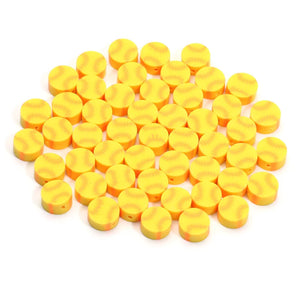 20pcs Baseball Clay Spacer Beads Yellow Polymer Clay Beads For DIY Jewelry