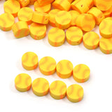 20pcs Baseball Clay Spacer Beads Yellow Polymer Clay Beads For DIY Jewelry