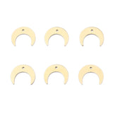 20pcs Raw Brass Flat Moon Pendant Charms for Earring Jewelry Making