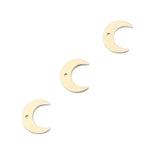20pcs Raw Brass Flat Moon Pendant Charms for Earring Jewelry Making