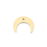 20pcs Raw Brass Flat Moon Pendant Charms for Earring Jewelry Making