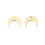 20pcs Raw Brass Flat Moon Pendant Charms for Earring Jewelry Making