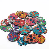 20pcs Sugar Skull Halloween Charms for Jewelry Making Calavera Skeleton Acrylic