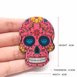 20pcs Sugar Skull Halloween Charms for Jewelry Making Calavera Skeleton Acrylic