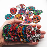 20pcs Sugar Skull Halloween Charms for Jewelry Making Calavera Skeleton Acrylic