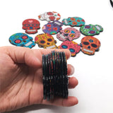 20pcs Sugar Skull Halloween Charms for Jewelry Making Calavera Skeleton Acrylic