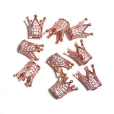 20pcs Zirconia Paved Crown Spacers Beads Girl Jewelry Making Accessory